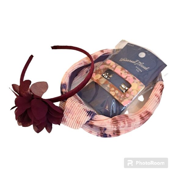 UNIVERSAL THREAD CUTE HAIR ACCESSORIES BUNDLE IN WINE TONES NWOT - Picture 1 of 13